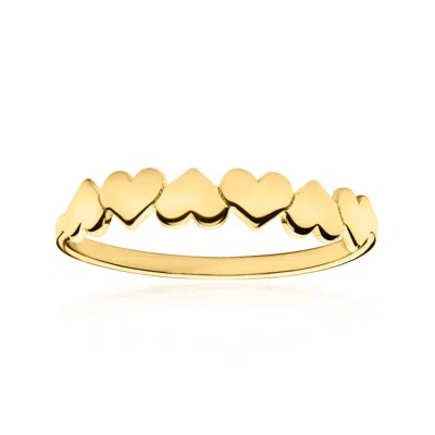 Rs Pure By Ross-simons Italian 10kt Yellow Gold Hearts Ring