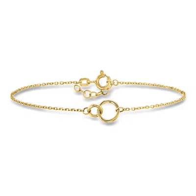 Rs Pure By Ross-simons Italian 10kt Yellow Gold Interlocking Circle Bracelet
