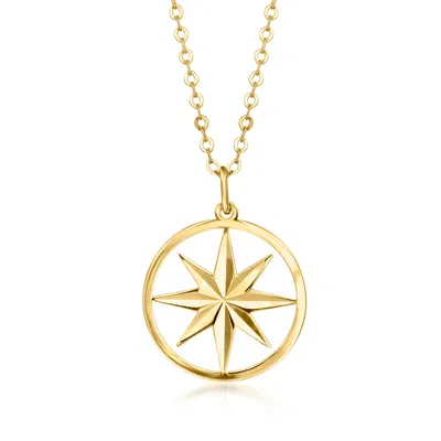 Rs Pure By Ross-simons Italian 10kt Yellow Gold North Star Necklace