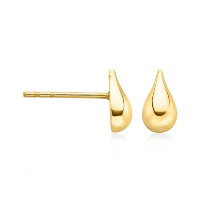 Rs Pure By Ross-simons Italian 10kt Yellow Gold Petite Teardrop Stud Earrings