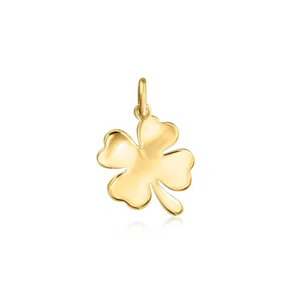 Rs Pure By Ross-simons Italian 14kt Yellow Gold 4-leaf Clover Charm