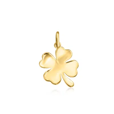 Rs Pure By Ross-simons Italian 14kt Yellow Gold 4-leaf Clover Charm In Multi