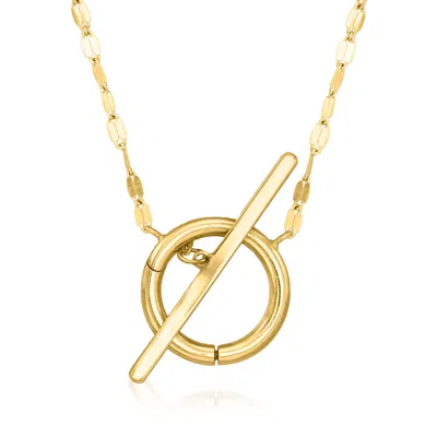 Rs Pure By Ross-simons Italian 14kt Yellow Gold Charm-compatible Lumachina-chain Toggle Necklace
