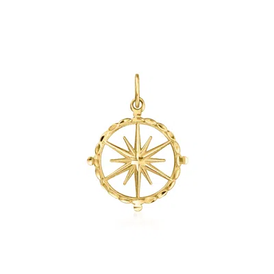 Rs Pure By Ross-simons Italian 14kt Yellow Gold Compass Charm