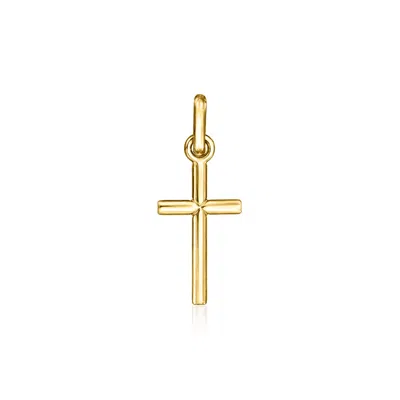 Rs Pure By Ross-simons Italian 14kt Yellow Gold Cross Charm