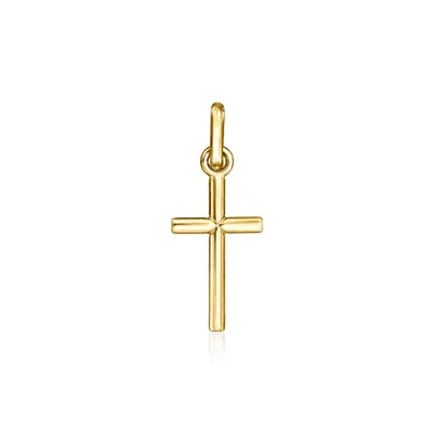 Rs Pure By Ross-simons Italian 14kt Yellow Gold Cross Charm In Orange