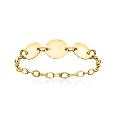Rs Pure By Ross-simons Italian 14kt Yellow Gold Disc Cable-chain Ring