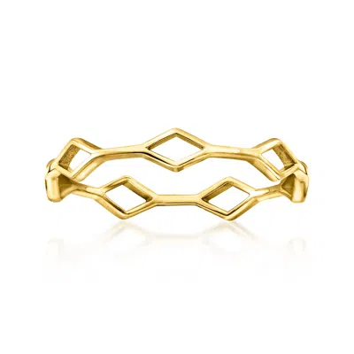 Rs Pure By Ross-simons Italian 14kt Yellow Gold Geometric Ring In Gray