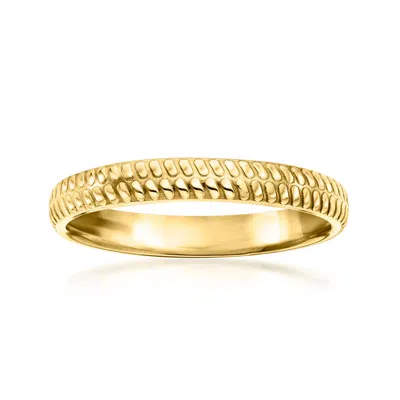 Rs Pure By Ross-simons Italian 14kt Yellow Gold Textured Ring