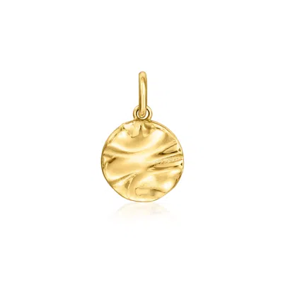 Rs Pure By Ross-simons Italian 14kt Yellow Gold Wavy Disc Charm