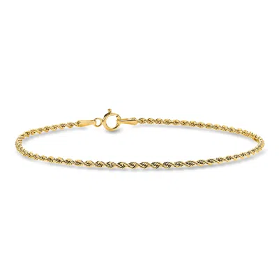 Rs Pure By Ross-simons Italian 1.5mm 10kt Yellow Gold Rope-chain Bracelet In Metallic