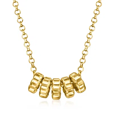 Rs Pure By Ross-simons Italian 18kt Gold Over Sterling Bead Charm Necklace