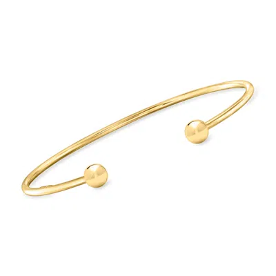 Rs Pure By Ross-simons Italian 18kt Gold Over Sterling Bead Cuff Bracelet