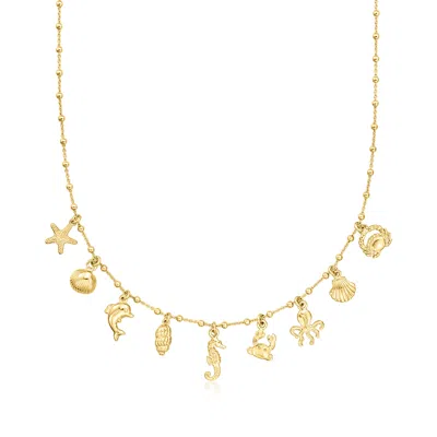 Rs Pure By Ross-simons Italian 18kt Gold Over Sterling Sea Life Charm Necklace