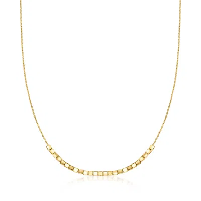 Rs Pure By Ross-simons Italian 18kt Gold Over Sterling Square Bead Necklace