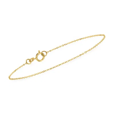 Rs Pure By Ross-simons Italian 1mm 10kt Yellow Gold Cable-chain Bracelet In Pink