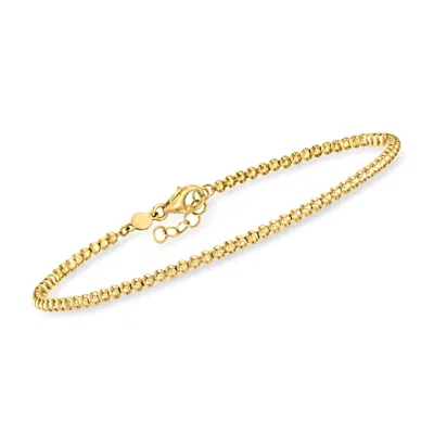 Rs Pure By Ross-simons Italian 2mm 14kt Yellow Gold Bead Bracelet