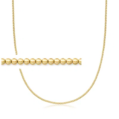 Rs Pure By Ross-simons Italian 2mm 18kt Gold Over Sterling Bead-chain Necklace