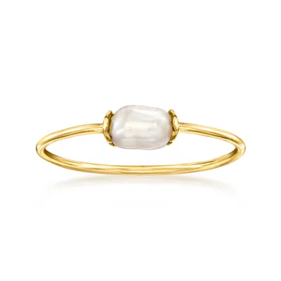 Rs Pure By Ross-simons Italian 3.5-4mm Cultured Pearl Ring In 14kt Yellow Gold