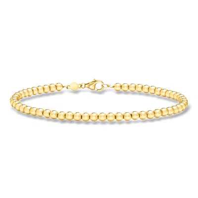 Rs Pure By Ross-simons Italian 3mm 10kt Yellow Gold Beaded Bracelet In Multi