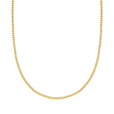Rs Pure By Ross-simons Italian 3mm 10kt Yellow Gold Beaded Necklace In Multi