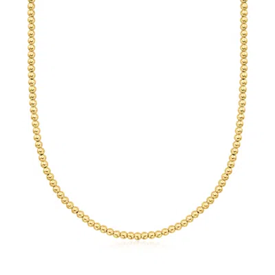 Rs Pure By Ross-simons Italian 4mm 14kt Yellow Gold Bead Necklace