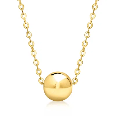 Rs Pure By Ross-simons Italian 6mm 14kt Yellow Gold Bead Necklace