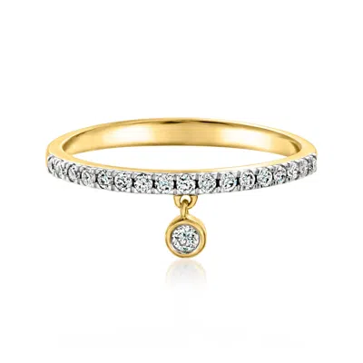 Rs Pure By Ross-simons Lab-grown Diamond Drop Ring In 18kt Gold Over Sterling