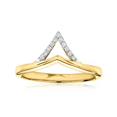 Rs Pure By Ross-simons Lab-grown Diamond Geometric Ring In 18kt Gold Over Sterling In Silver