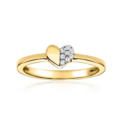 Rs Pure By Ross-simons Lab-grown Diamond Heart Ring In 18kt Gold Over Sterling In Transparent