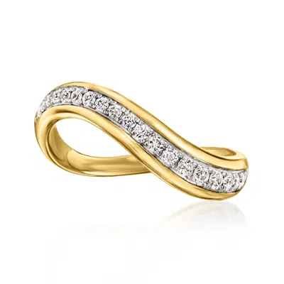 Rs Pure By Ross-simons Lab-grown Diamond Wavy Ring In 18kt Gold Over Sterling In Silver