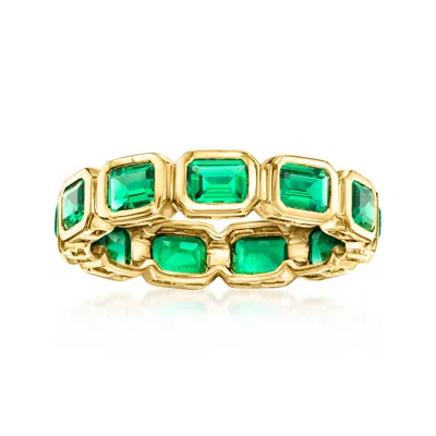 Rs Pure By Ross-simons Lab-grown Emerald Eternity Band In 18kt Gold Over Sterling In Green