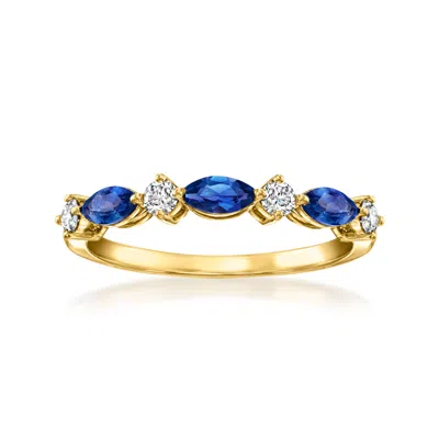 Rs Pure By Ross-simons Lab-grown Sapphire And . Lab-grown Diamond Ring In 18kt Gold Over Sterling