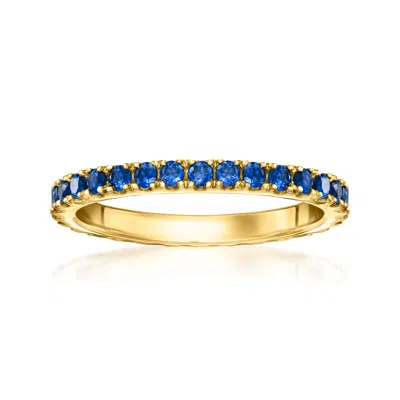 Rs Pure By Ross-simons Lab-grown Sapphire Eternity Band In 18kt Gold Over Sterling In Green