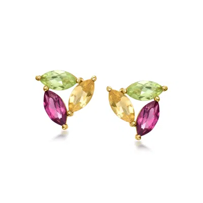 Rs Pure By Ross-simons Multi-gemstone Earrings In 14kt Yellow Gold