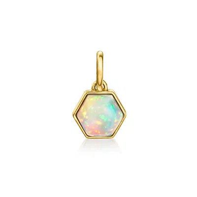 Rs Pure By Ross-simons Opal Geometric Charm In 14kt Yellow Gold In White