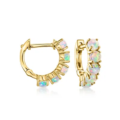 Rs Pure By Ross-simons Opal Huggie Hoop Earrings In 14kt Yellow Gold In Multi