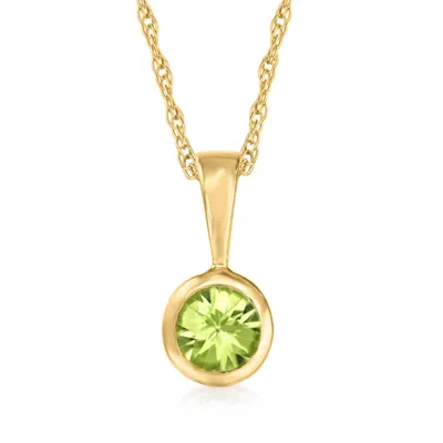 Rs Pure By Ross-simons Peridot Pendant Necklace In 14kt Yellow Gold In Green