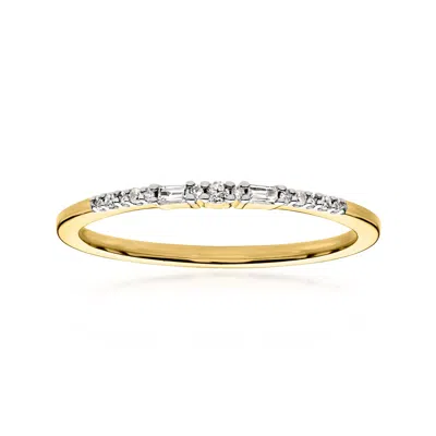 Rs Pure By Ross-simons Round And Baguette Diamond Ring In 18kt Gold Over Sterling In Transparent
