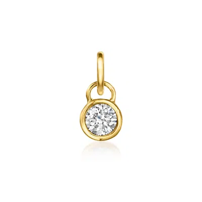 Rs Pure By Ross-simons Round Lab-grown Diamond Charm In 14kt Yellow Gold