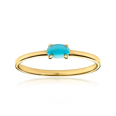 Rs Pure By Ross-simons Turquoise Ring In 10kt Yellow Gold