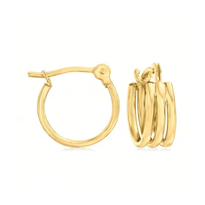Rs Pure Ross-simons 14kt Yellow Gold 3-row Huggie Hoop Earrings