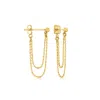 Rs Pure Ross-simons 14kt Yellow Gold Double-chain Drop Earrings In Yellow
