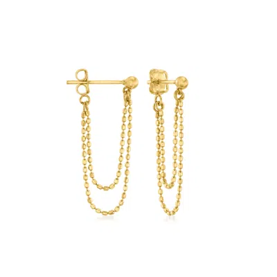 Rs Pure Ross-simons 14kt Yellow Gold Double-chain Drop Earrings
