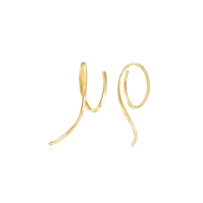 Rs Pure Ross-simons 14kt Yellow Gold Endless Swirl Wire Threader Earrings