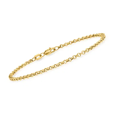 Rs Pure Ross-simons 14kt Yellow Gold Rolo Chain Bracelet In Multi