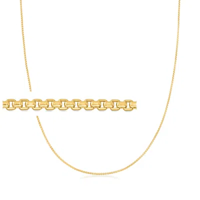 Rs Pure Ross-simons 14kt Yellow Gold Round Box Chain Necklace In Multi
