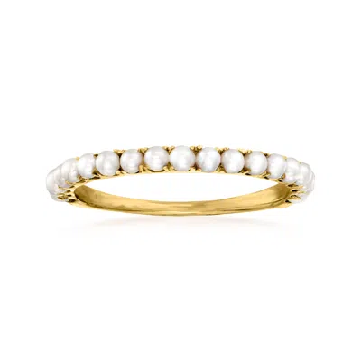 Rs Pure Ross-simons 1.5-2mm Cultured Pearl Ring In 14kt Yellow Gold