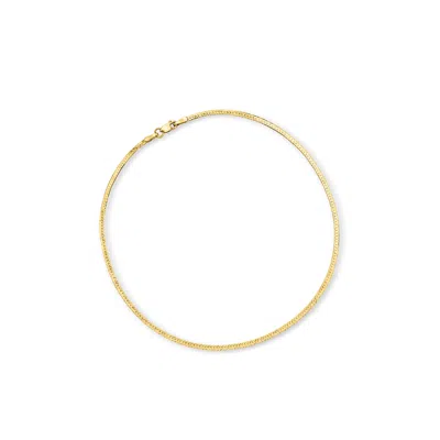 Rs Pure Ross-simons 1.5mm 14kt Yellow Gold Herringbone Anklet In Multi