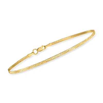 Rs Pure Ross-simons 1.5mm 14kt Yellow Gold Herringbone Bracelet